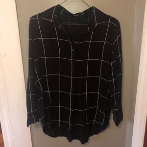 Boohoo plaid black white flannel